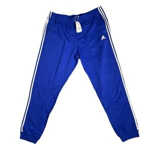 Adidas 3 Stripe Joggers Sweatpants Training Gym Athletic Blue Mens 4XT3